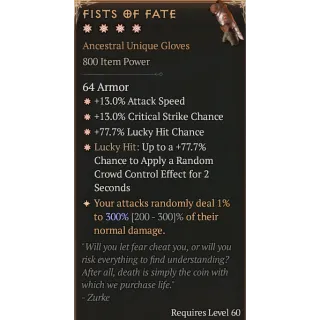 [S6] 4 GA Fists of Fate Perfect Roll