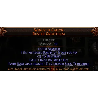 [League] Wings of Caelyn Rusted Greathelm