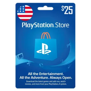 $25.00 PlayStation Network Card