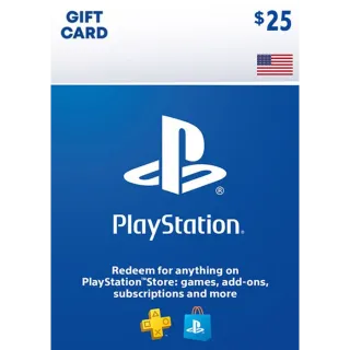 $25.00 PlayStation Network Card