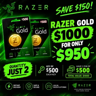 $1000.00 USD Razer Gold