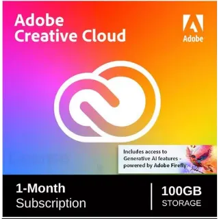 Adobe Creative Cloud | 1-Month Subscription | 100GB Storage
