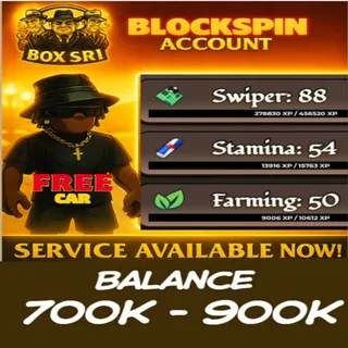 Blockspin – Ready-to-Play Account (700k-900k In-Game Cash)