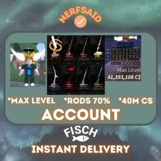 FISCH ACCOUNT MAX LEVEL 1000 (READ DESCRIPTION)