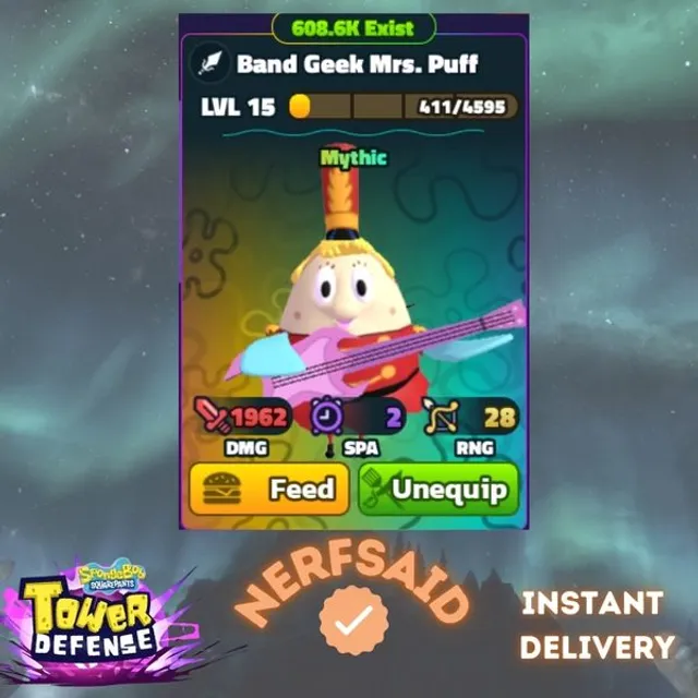 band geek mrs. puff [limited] | sbtd - SpongeBob Tower Defense Game ...
