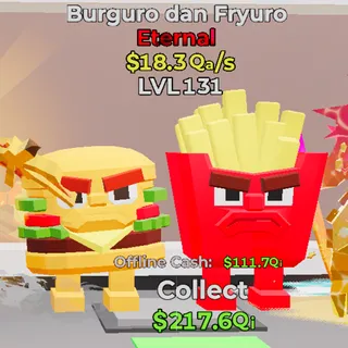 Burguro dan Fryuro 18.3Qa/s lvl 131 Fortnite Steal the Brainrot