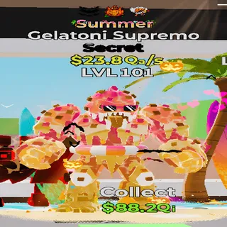 Gelatoni Supremo Summer 3 Traits 23.8Qa/s lvl 101 Fortnite Steal the Brainrot