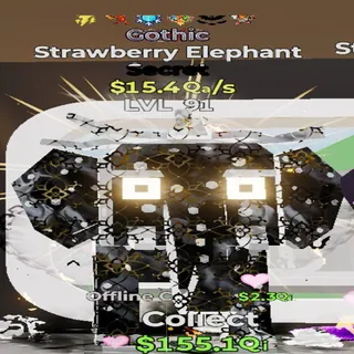 Strawberry Elephant Gothic 6 Traits 15.4Qa/s lvl 91 Fortnite Steal the Brainrot