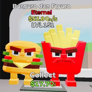 Burguro dan Fryuro 53.8Qa/s lvl 151 Fortnite Steal the Brainrot
