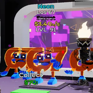 Los 67 Neon 3.4Qa/s lvl 91 Fortnite Steal the Brainrot