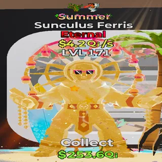 Sunculus Ferris Summer 2 Traits 4.2Qi/s lvl 171 Fortnite Steal the Brainrot