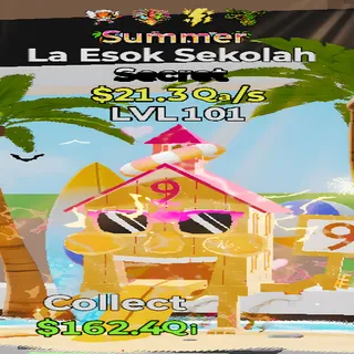 La Esok Sekolah Summer 4 Traits 21.3Qa/s lvl 101 Fortnite Steal the Brainrot