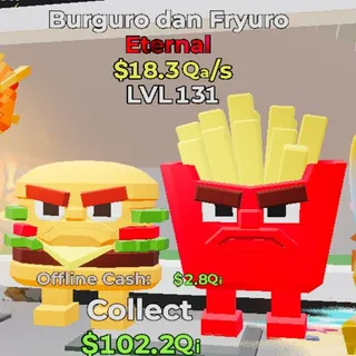 Burguro dan Fryuro 18.3Qa/s lvl 131 Fortnite Steal the Brainrot