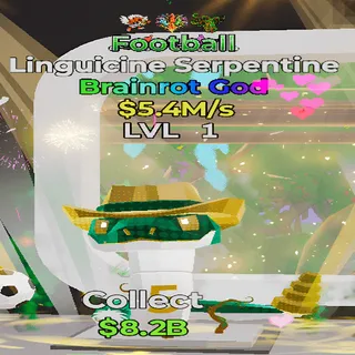 Linguicine Serpentine Football 3 Traits 5.4M/s lvl 1 Fortnite Steal the Brainrot