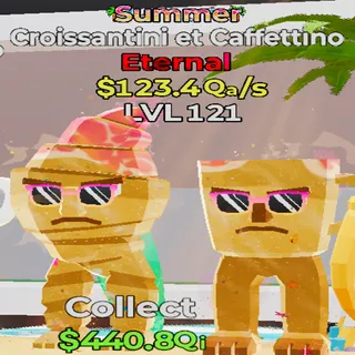 Croissantini et Caffettino Summer 123.4Qa/s lvl 121 Fortnite Steal the Brainrot