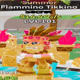 Flammino Tikkino Summer 14.4Qa/s lvl 101 Fortnite Steal the Brainrot