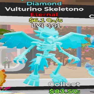 Vulturino Skeletono Diamond 6.1Qa/s lvl 101 Fortnite Steal the Brainrot