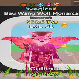 Bau Wang Wolf Monarca Magical 62.6T/s Lvl 51 5 Traits Fortnite Steal the Brainrot