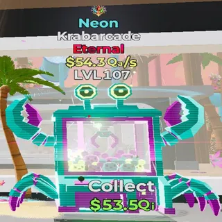 Krabarcade Neon 1 Trait 54.3Qa/s lvl 107 Fortnite Steal the Brainrot