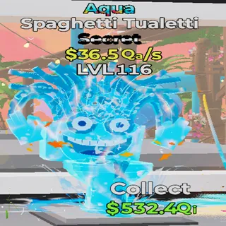 Spaghetti Tualetti Aqua 36.5Qa/s lvl 116 Fortnite Steal the Brainrot
