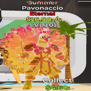 Pavonaccio Summer 26.5Qa/s lvl 101 Fortnite Steal the Brainrot