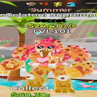Gelatoni Supremo Summer 4 Traits 24.4Qa/s lvl 101 Fortnite Steal the Brainrot