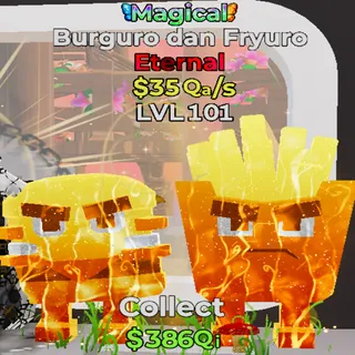 Burguro dan Fryuro Magical 35Qa/s lvl 101 Fortnite Steal the Brainrot