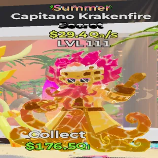 Capitano Krakenfire Summer 29.4Qa/s lvl 111 Fortnite Steal the Brainrot