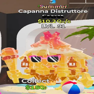 Capanna Distruttore Summer 1 Trait 10.2Qa/s lvl 91 Fortnite Steal the Brainrot