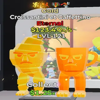 Croissantini et Caffettino Gold 4 Traits Fortnite Steal the Brainrot