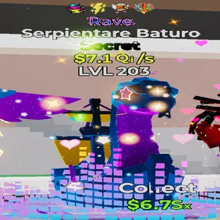 Serpientare Baturo Rave 4 Traits Fortnite Steal the Brainrot