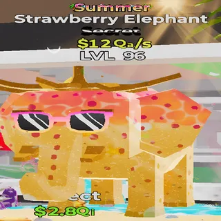 Strawberry Elephant Summer 12Qa/s lvl 96 Fortnite Steal the Brainrot