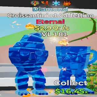 Croissantini et Caffettino Diamond 4 Traits Fortnite Steal the Brainrot