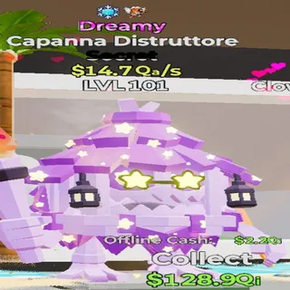 Capanna Distruttore Dreamy 2 Traits 14.7Qa/s lvl 101 Fortnite Steal the Brainrot
