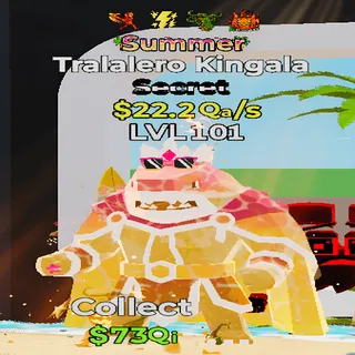 Tralalero Kingala Summer 4 Traits 22.2Qa/s lvl 101 Fortnite Steal the Brainrot