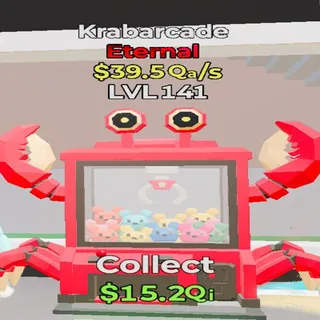 Krabarcade 39.5Qa/s lvl 141 Fortnite Steal the Brainrot