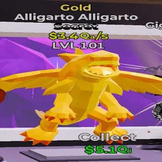 Alligarto Alligarto Gold 3.4Qa/s lvl 101 Fortnite Steal the Brainrot