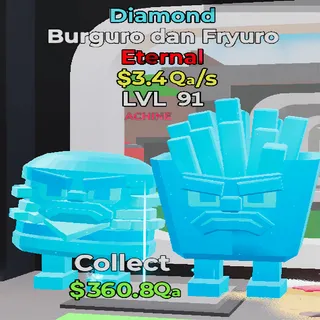 Burguro dan Fryuro Diamond 3.4Qa/s lvl 91 Fortnite Steal the Brainrot