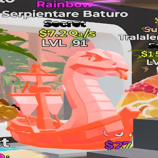 Serpientare Baturo Rainbow 7.2Qa/s lvl 91 Fortnite Steal the Brainrot