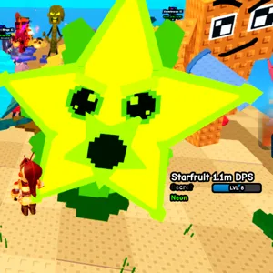 HUGE Neon Starfruit 1.3m dps (5.4kgs/MAX LEVEL) Plants vs Brainrots PVB ROBLOX