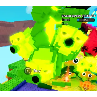 6.8KG HUGE NEON BRUSSEL SPROUT 994.5K DPS LEVEL 5 NEW PLANT RARE PLANTS VS BRAINROTS