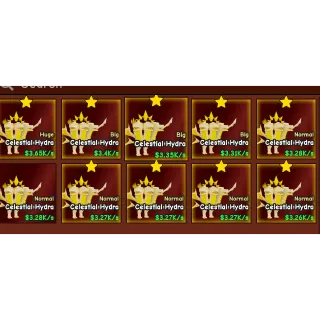 10X CELESTIAL HYDRA DRAGON (HUGE,BIG AND NORMAL SIZE) LEVEL 1 CATCH AND TAME