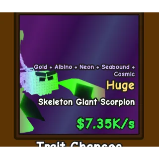 CATCH AND TAME! | HUGE SKELETON GIANT SCORPION LEVEL 10 $7.35K/S (GOLD,ALBINO,NEON,SEABOUND,COSMIC) CAT!