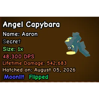 ANGEL CAPYBARA SECRET (48,300 DPS)(MOONLIT,FLIPPED) | CAPYBARAS VS PLANTS | ROBLOX