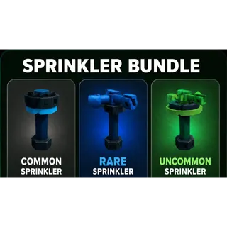 SPRINKLER BUNDLE | 200x COMMON SPRINKLER + 200X RARE SPRINKLER + 200X UNCOMMON SPRINKLER | GROW A GARDEN 2 | GAG 2| 