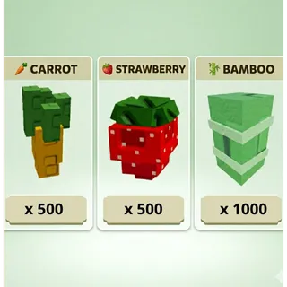 bundle seed carrot,strawberry and bamboo 