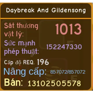 Dungeon Quest Reborn - Daybreak And Gildensong ( GOOD POT )