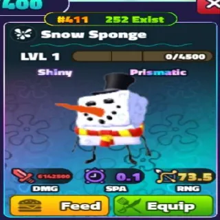 SHINY snow Sponge Sbtd Prismatic