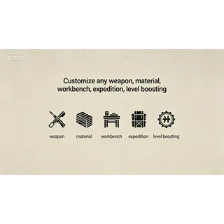 Customize any items, blueprints，expedition,workbench and so on 