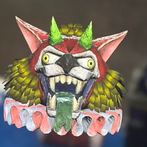 Fluorescent wolf head